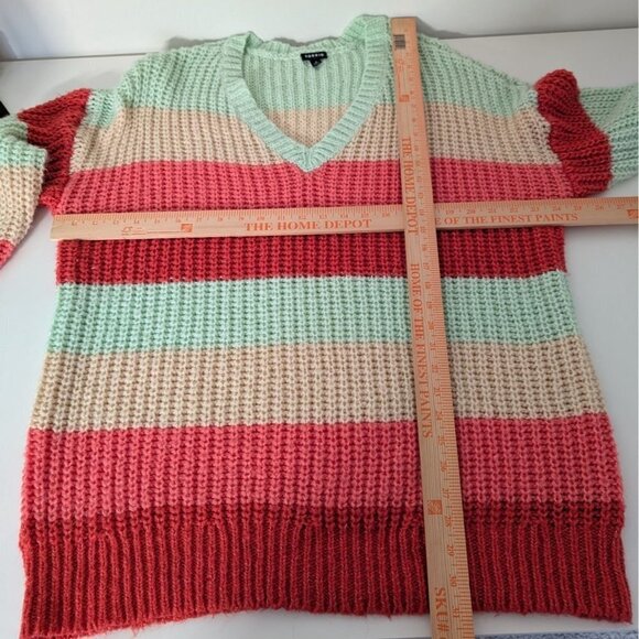 Torrid Stripe Chunky Knit Tunic Sweater Womens Size 3X Multicolor Boho Whimsy - Picture 6 of 8